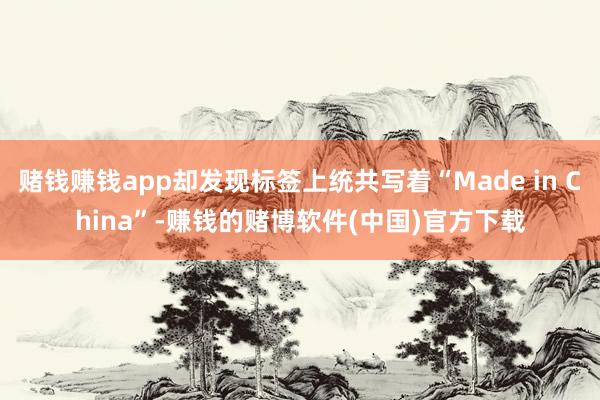 赌钱赚钱app却发现标签上统共写着“Made in China”-赚钱的赌博软件(中国)官方下载