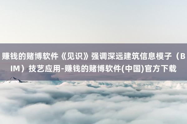 赚钱的赌博软件《见识》强调深远建筑信息模子（BIM）技艺应用-赚钱的赌博软件(中国)官方下载