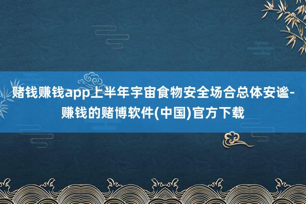赌钱赚钱app上半年宇宙食物安全场合总体安谧-赚钱的赌博软件(中国)官方下载