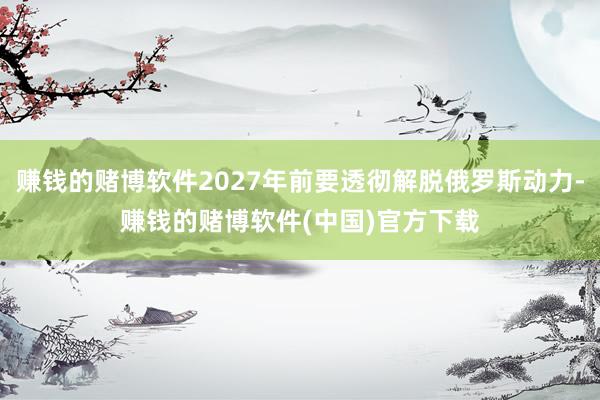 赚钱的赌博软件2027年前要透彻解脱俄罗斯动力-赚钱的赌博软件(中国)官方下载